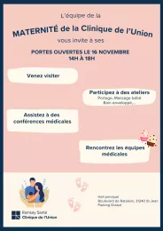 Portes ouvertes maternité 16 novembre de 14h à 16h